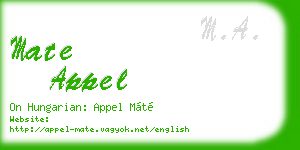 mate appel business card